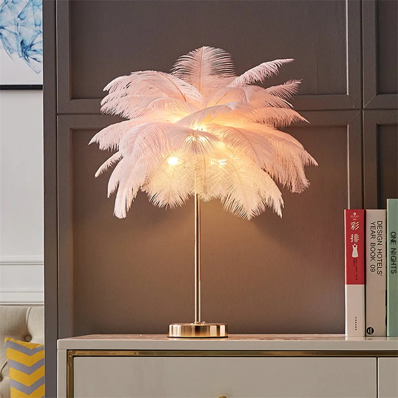 Lampe de chevet en forme de Plumes LED