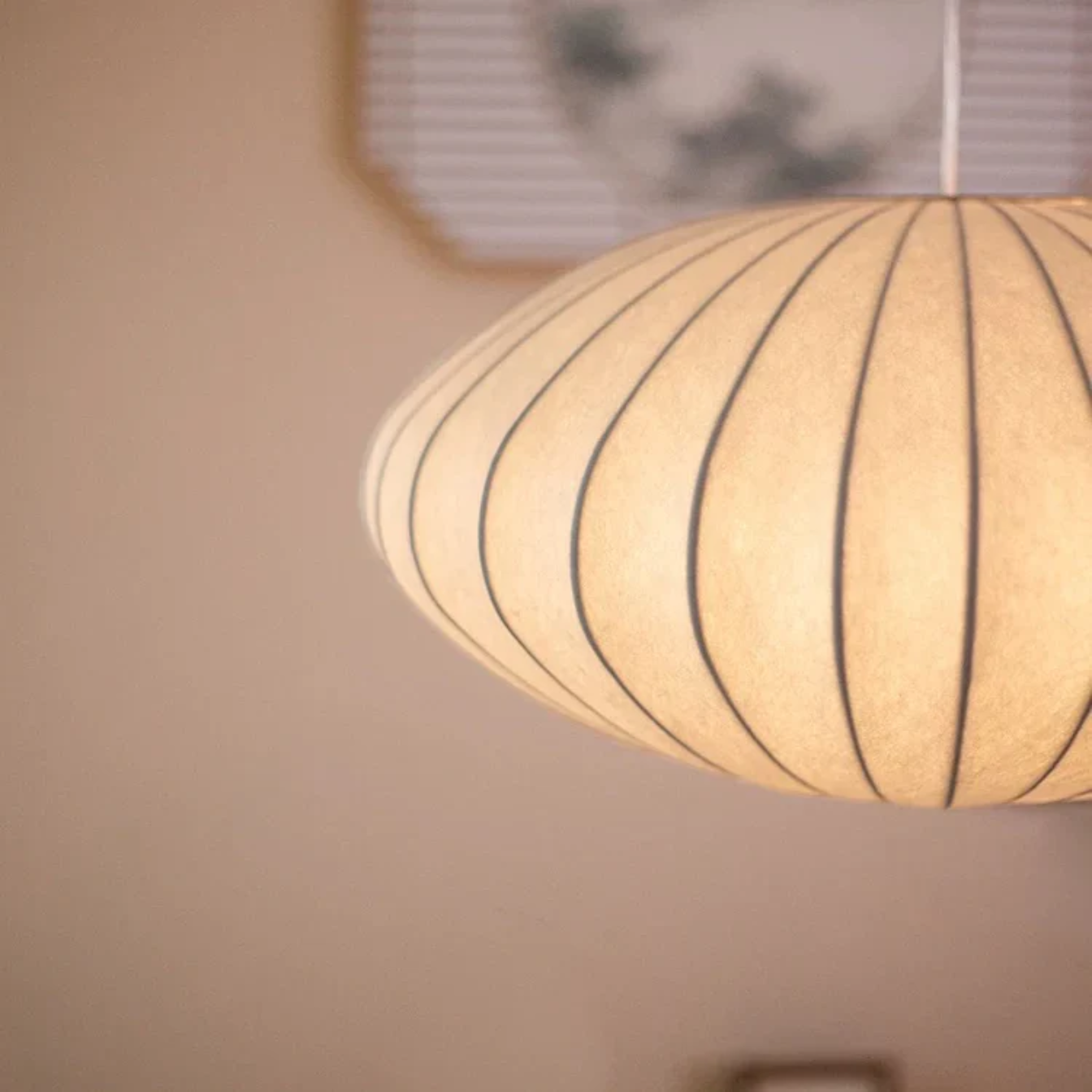 Lampe de Chevet Suspendue en Soie Plissée Asiatique