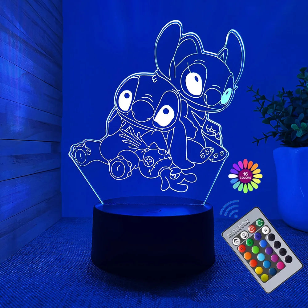 Lampe 3D Stitch 16 Couleurs