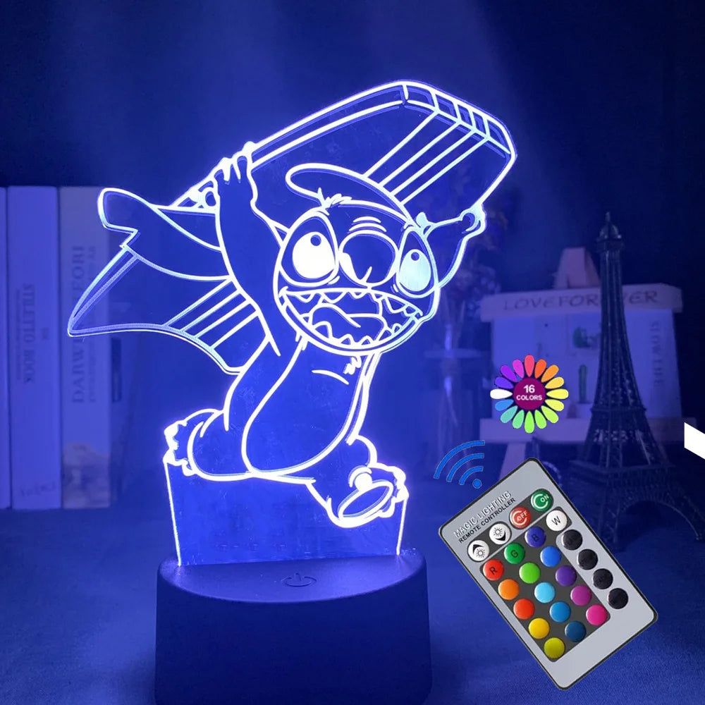 Lampe 3D Stitch 16 Couleurs