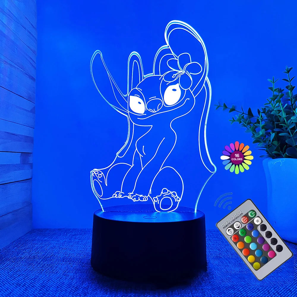 Lampe 3D Stitch 16 Couleurs