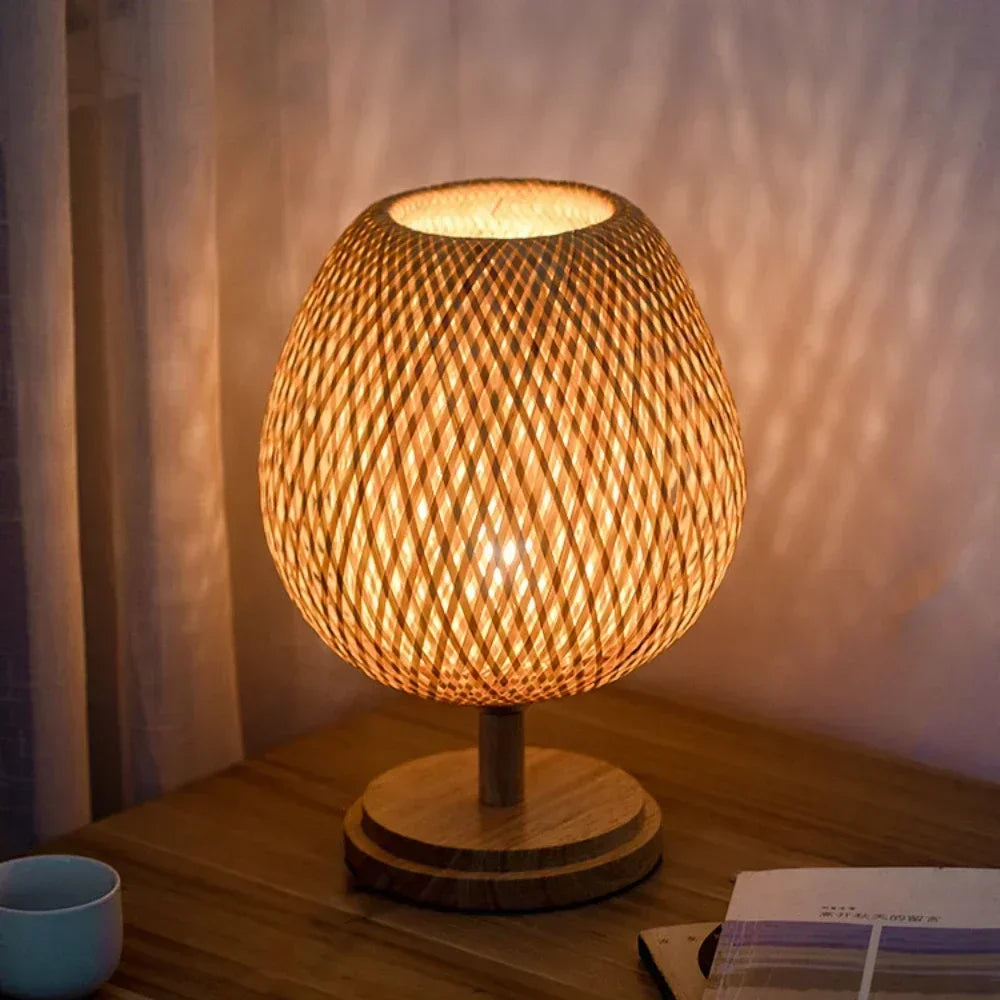 Lampe de chevet en Bambou Tissée