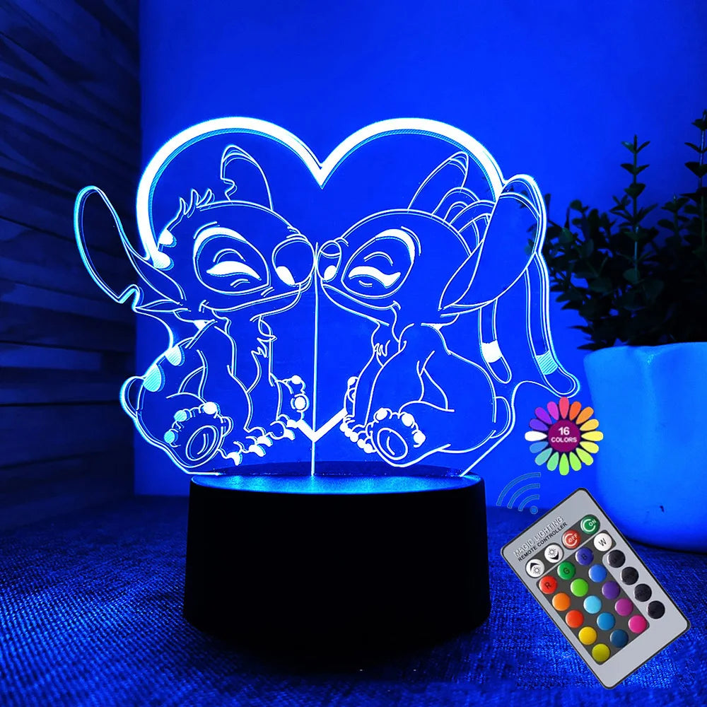 Lampe 3D Stitch 16 Couleurs