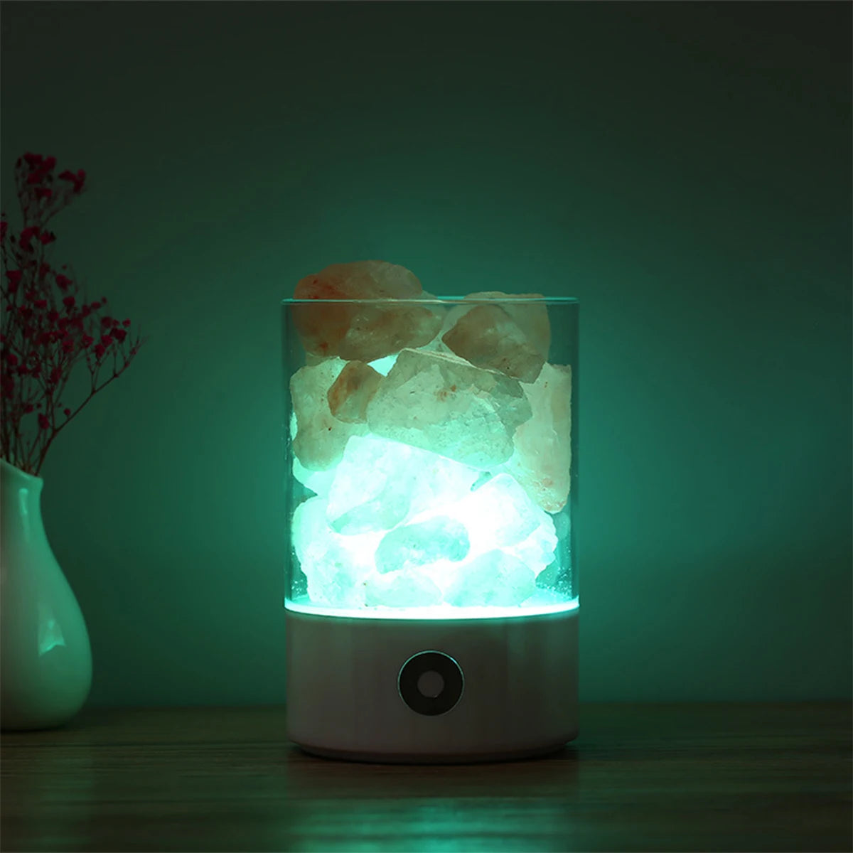 Lampe de Sel effet Flamme LED - Opale
