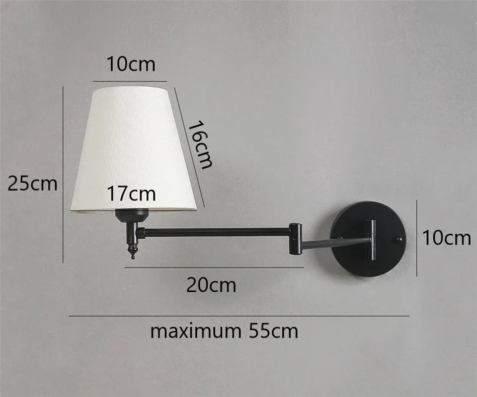 Lampe de Chevet Murale à bras articulé Nordique