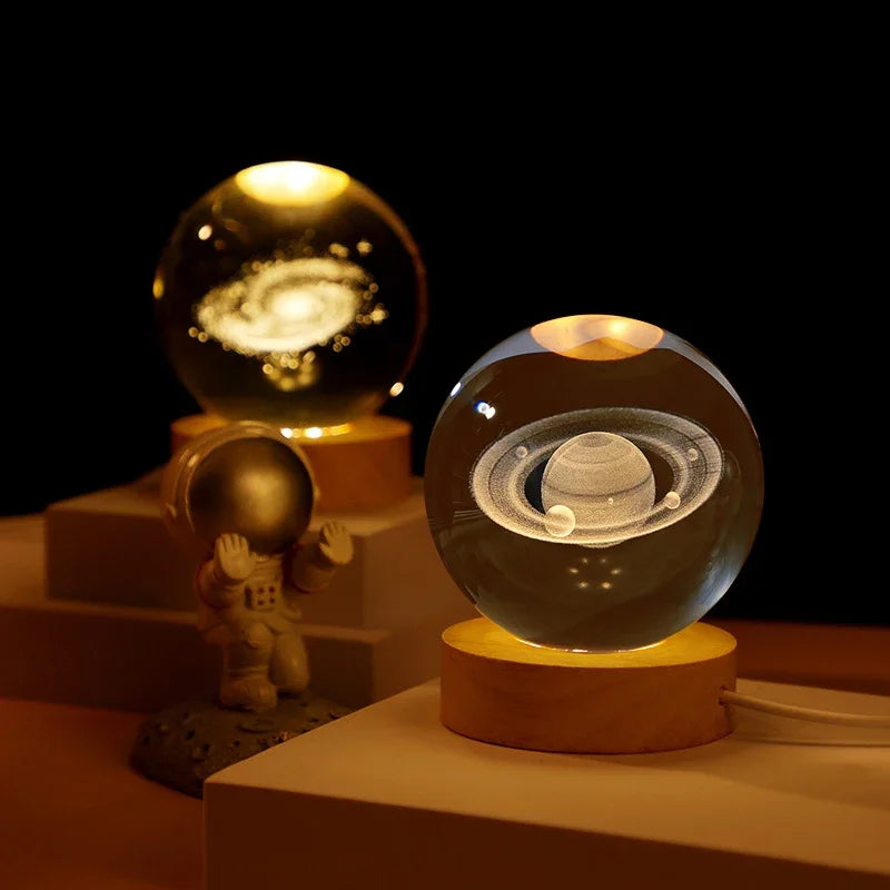 Lampe de chevet USB Sphère Féerique - Opale