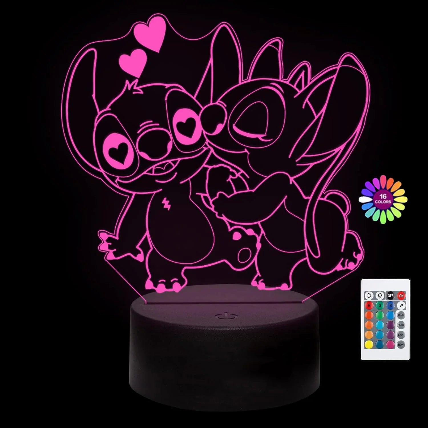 Lampe 3D Stitch 16 Couleurs