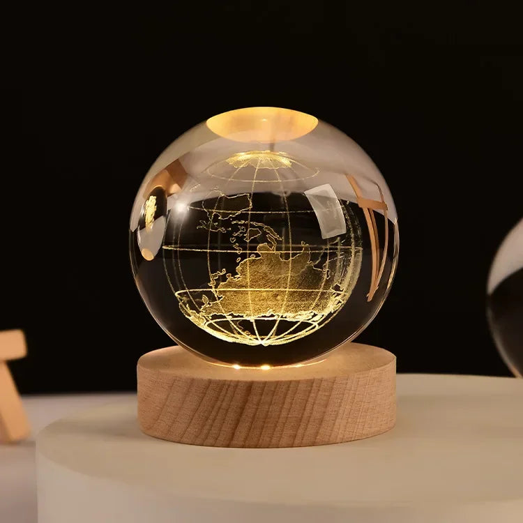 Lampe de chevet USB Sphère Féerique - Opale