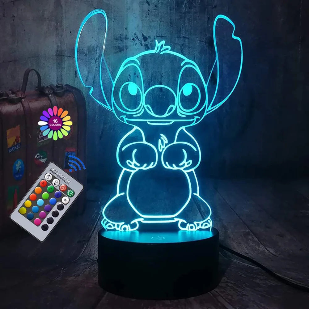 Lampe 3D Stitch 16 Couleurs