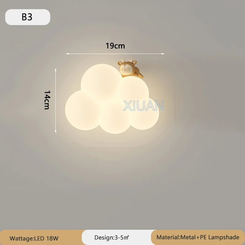 Lampe de chevet Murale Nuage Blanc pour Enfant