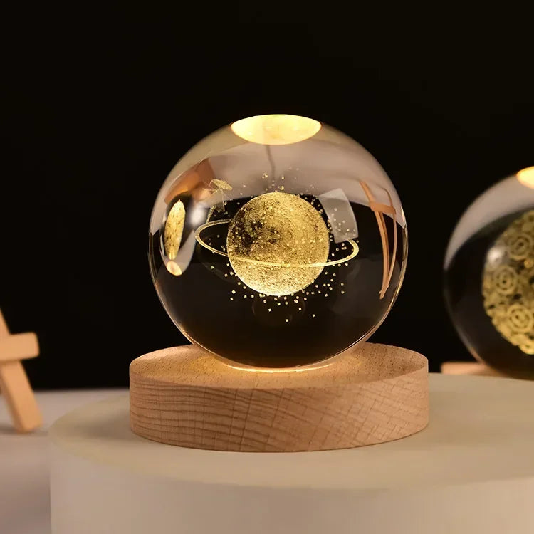 Lampe de chevet USB Sphère Féerique - Opale