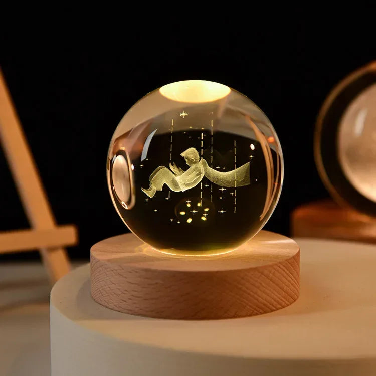 Lampe de chevet USB Sphère Féerique - Opale