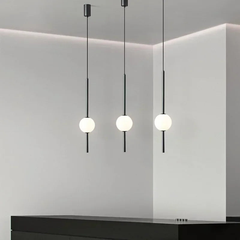 Lampe de chevet Moderne Suspendue Boule en Verre Nordique - Opale