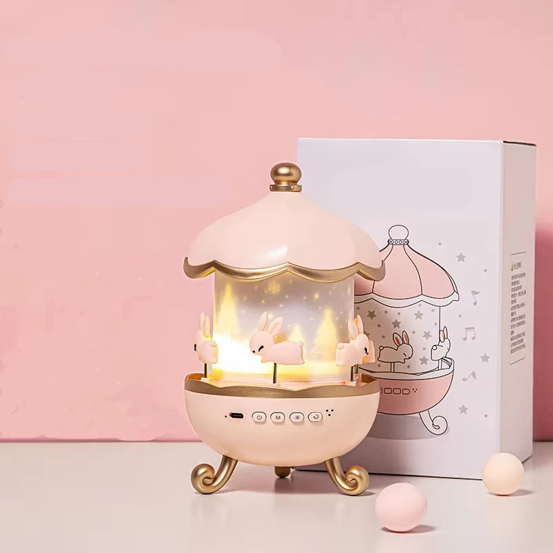 Lampe de chevet Bébé Fille avec Lapin à Projection Étoilé - Opale