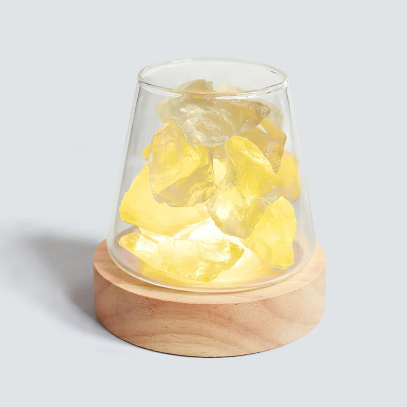 Lampe de Sel d'Himalaya Diffuseur en Pierres Naturelles - Opale