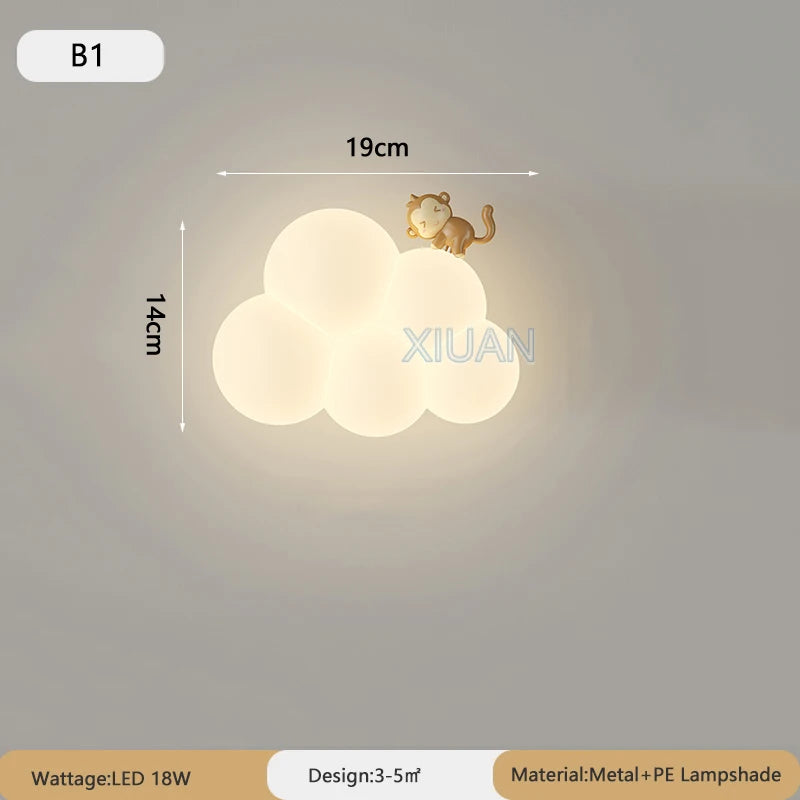 Lampe de chevet Murale Nuage Blanc pour Enfant