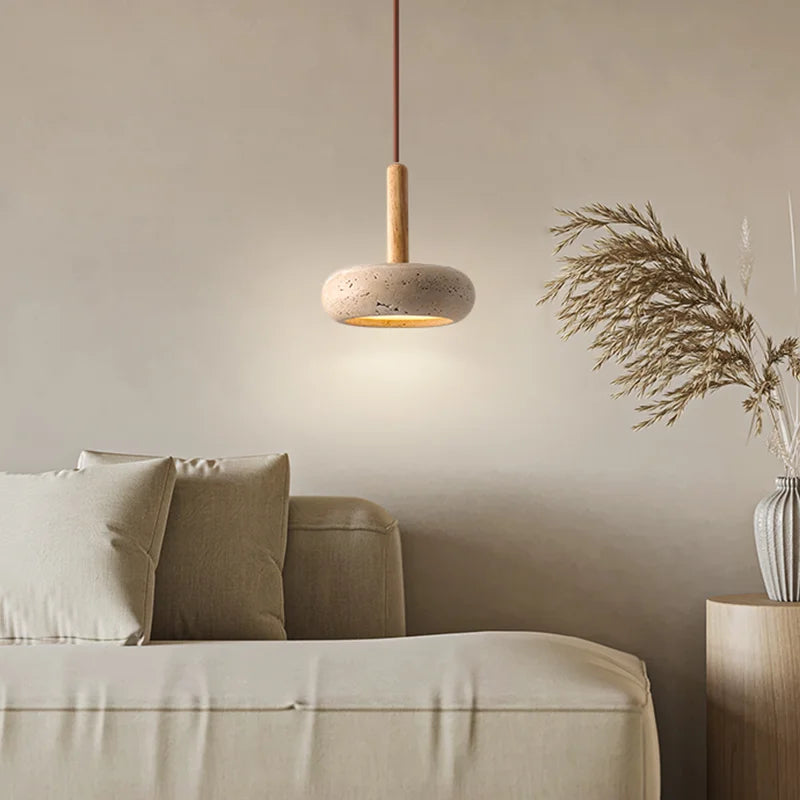 Lampe de chevet LED Suspendue en Pierre Design