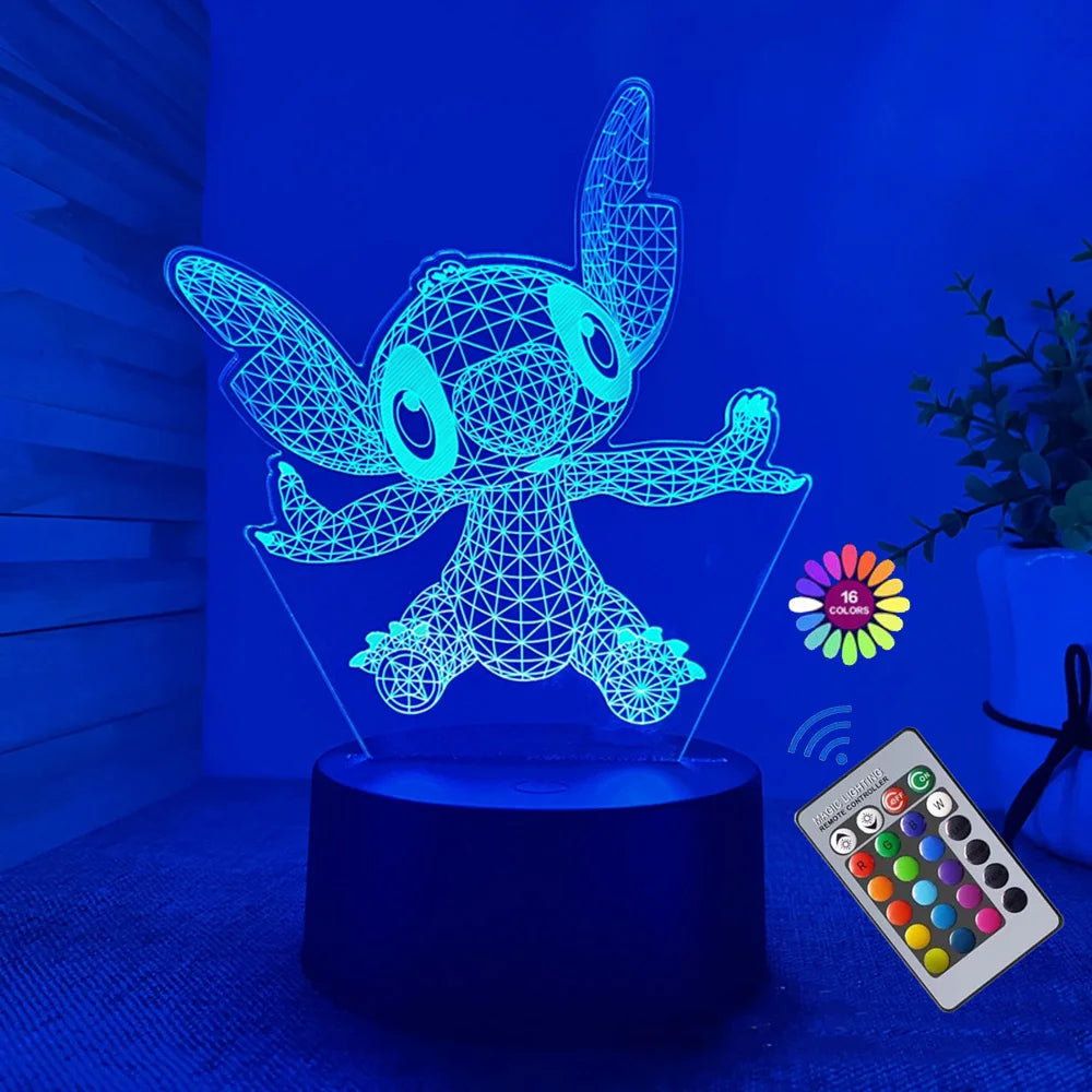 Lampe 3D Stitch 16 Couleurs