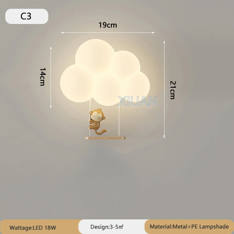 Lampe de chevet Murale Nuage Blanc pour Enfant