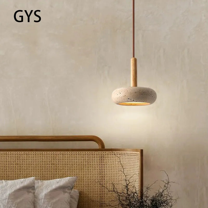 Lampe de chevet LED Suspendue en Pierre Design