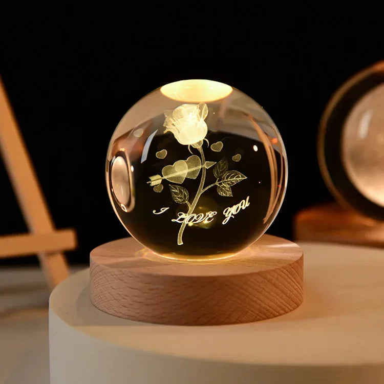 Lampe de chevet USB Sphère Féerique - Opale