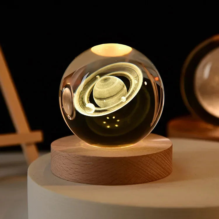 Lampe de chevet USB Sphère Féerique - Opale