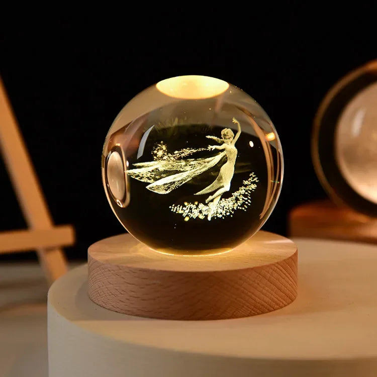 Lampe de chevet USB Sphère Féerique - Opale