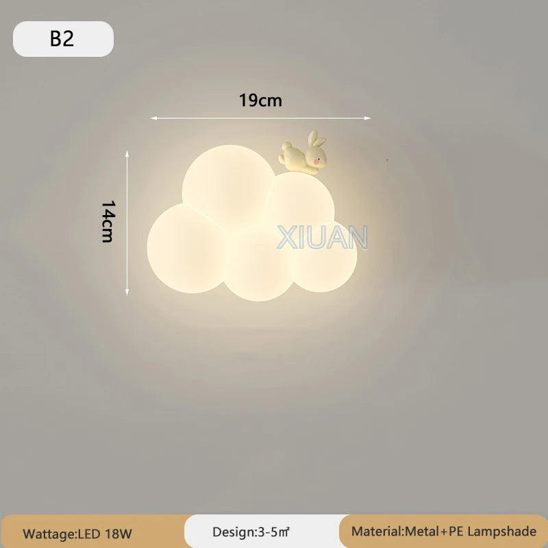 Lampe de chevet Murale Nuage Blanc pour Enfant