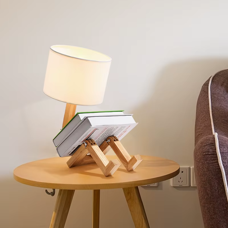 Lampe de chevet Bois en forme de Robot