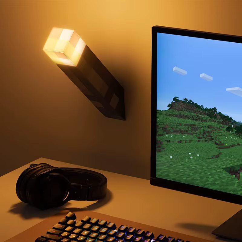 Lampe de chevet Murale Torche Minecraft