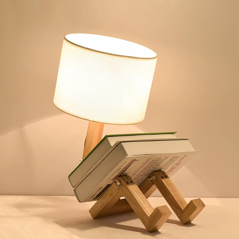 Lampe de chevet Bois en forme de Robot